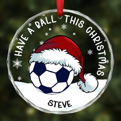 Have A Ball This Christmas Kids Sport Ball - Personalized Circle Acrylic Ornament