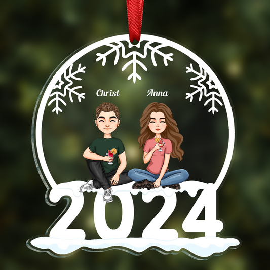 Family Of 3, 4, 5, 6 Jolly Christmas - Personalized 2024 Family Ornament