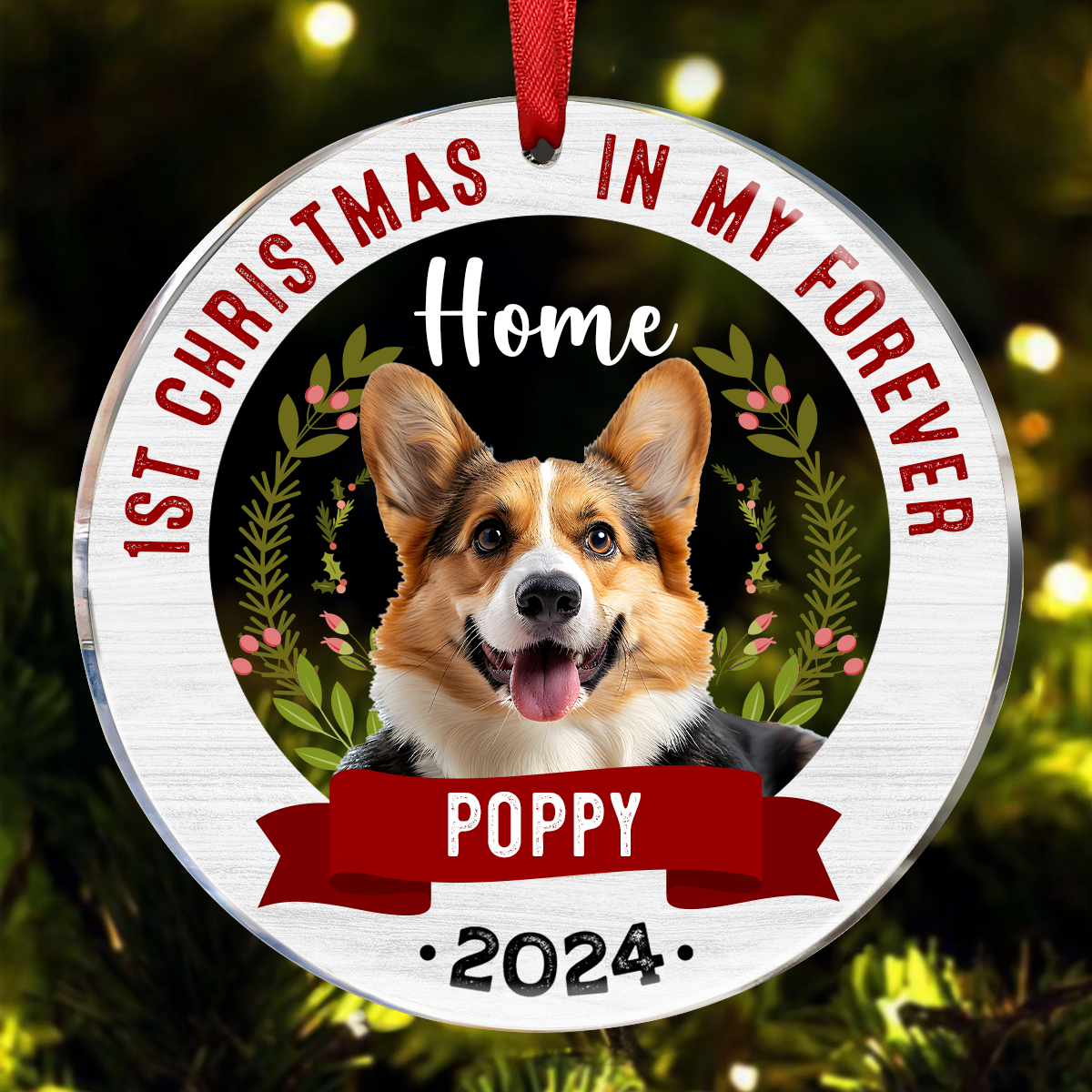 Custom Photo My Forever Home - Christmas Gift For Pet Lovers - Personalized 2-Layered Mix Ornament