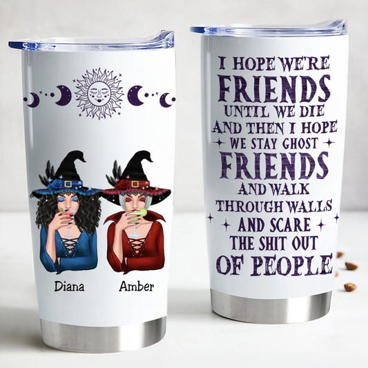 20oz Forever Friends Personalized Stainless Steel Tumbler - Makezbright Gifts