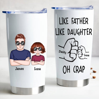 20oz Personalized Father - Daughter Fist Bump Insulated Tumbler - Makezbright Gifts