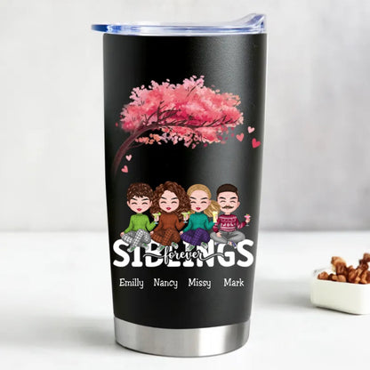 20oz Personalized Stainless Steel Tumbler for Siblings - Keeps Drinks Hot or Cold - Makezbright Gifts