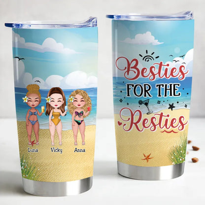 20oz Personalized Stainless Steel Tumbler - Sisters Forever Drinkware - Makezbright Gifts