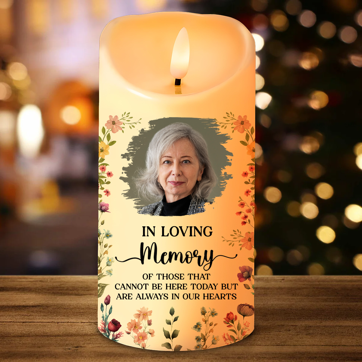 Custom Photo Memorial Those That Cannot Be Here Today - Personalized Flameless LED Candle