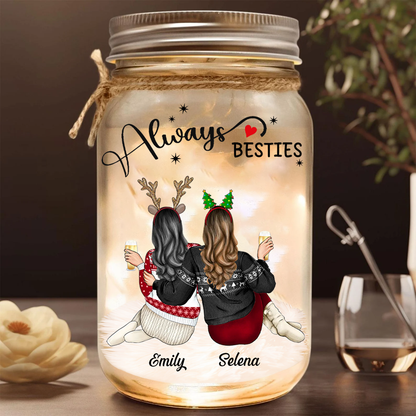 Always Besties - Personalized Mason Jar Light