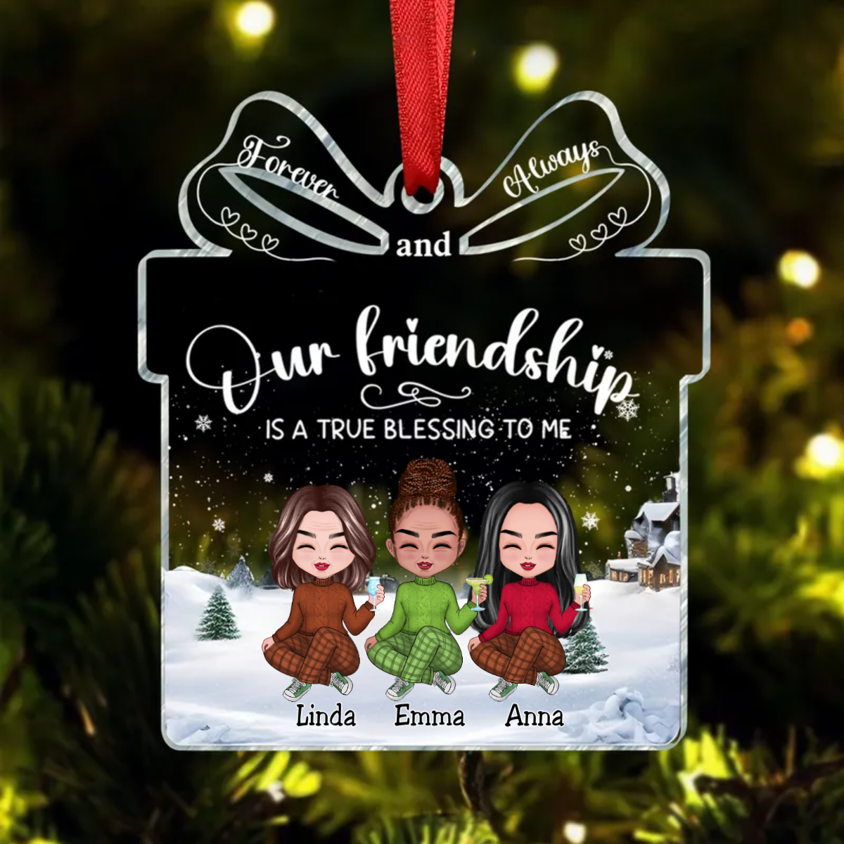 Friends - Our Friendship Is A True Blessing To Me - Personalized Acrylic Ornament