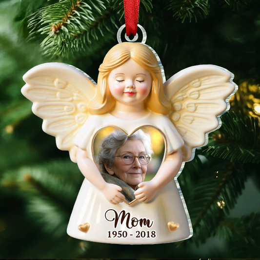 Custom Photo Remembered With Love - Memorial Personalized Custom Ornament - Acrylic Custom Shaped - Sympathy Gift, Christmas Gift For Family Members