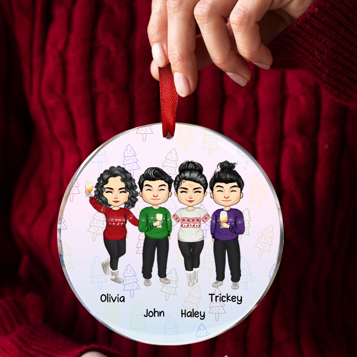 Our Laughs Are Limitless Our Memories Are Countless Personalized Christmas Friendship Ceramic Ornament, Christmas Gift For Best Friends, Coworkers