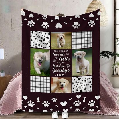 Custom Photo You Were My Favorite Hello And My Hardest Goodbye - Memorial Personalized Blanket