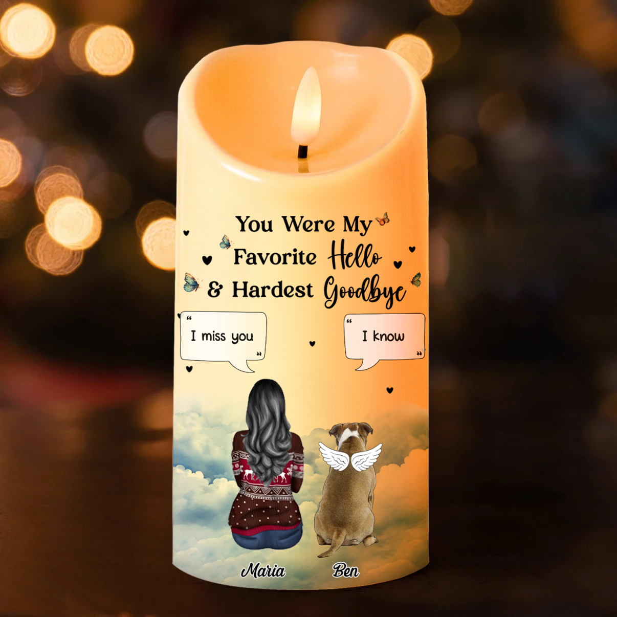 You Were My Favorite Hello And Hardest Goodbye - Personalized Flameless LED Candle