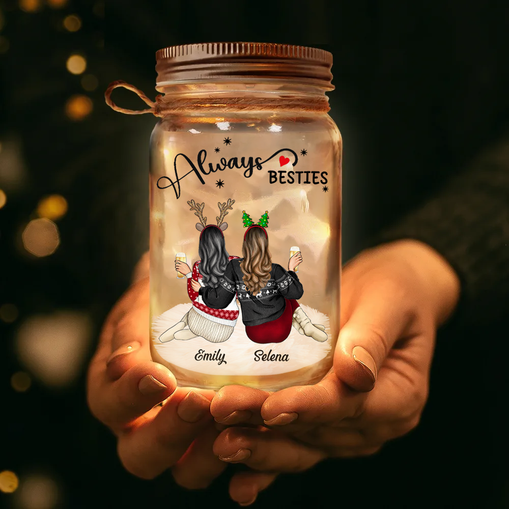 Always Besties - Personalized Mason Jar Light