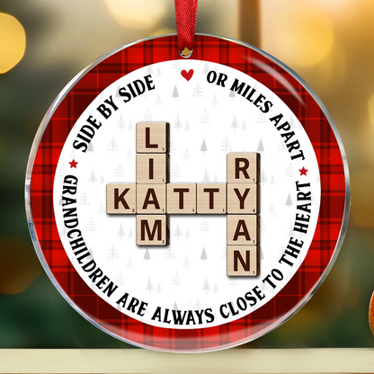 The Love Between A Grandma And Her Grandkids Is Forever, Crossword Puzzle Personalized Acrylic Ornament