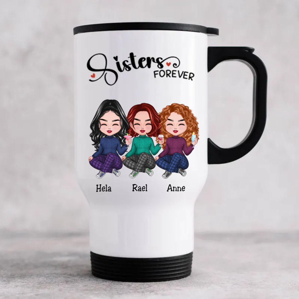 40oz Sisters - Sisters Forever - Personalize Travel Mugs - Makezbright Gifts