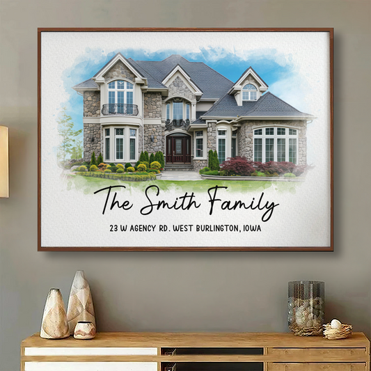 Personalized Watercolor House Poster From Photo, Gift For Family, Housewarming Gift, Childhood Home, Realtor Closing Gift