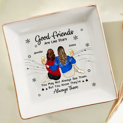 Good Friends Are Like Stars - Personalized Jewelry Dish