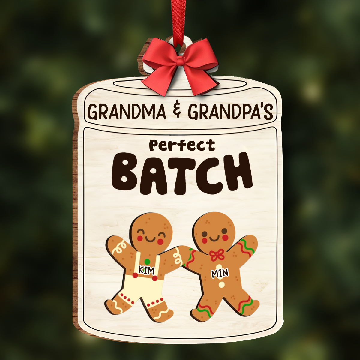 Grandma Grandpa Mom Dad Perfect Patch - Gift For Mom, Dad, Grandparents - Personalized 2-Layered Wooden Ornament