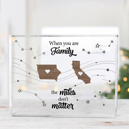 Long Distance Family Friends Siblings Sisters Besties Personalized Acrylic Plaque, Togetherness Christmas Gift