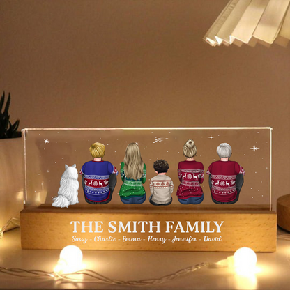 Whole Family Together Personalized Acrylic LED Night Light, Father's Day Gift For Dad, For Husband