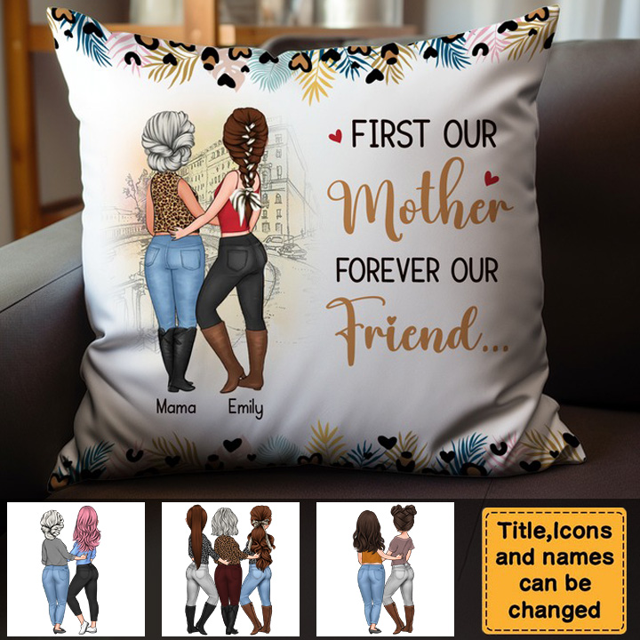 Mother And Daughter Forever Linked Together - Personalized Pillow