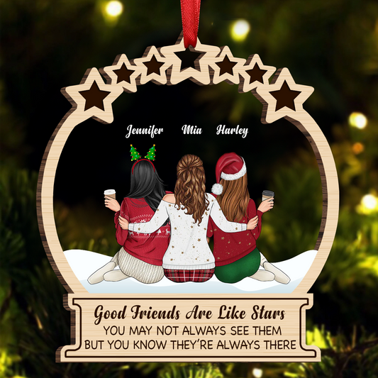 Good Friends Are Like Stars - Personalized Acrylic Ornament