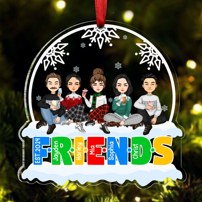 Christmas Friends Always Better Together - Personalized Custom Shaped Acrylic Ornament