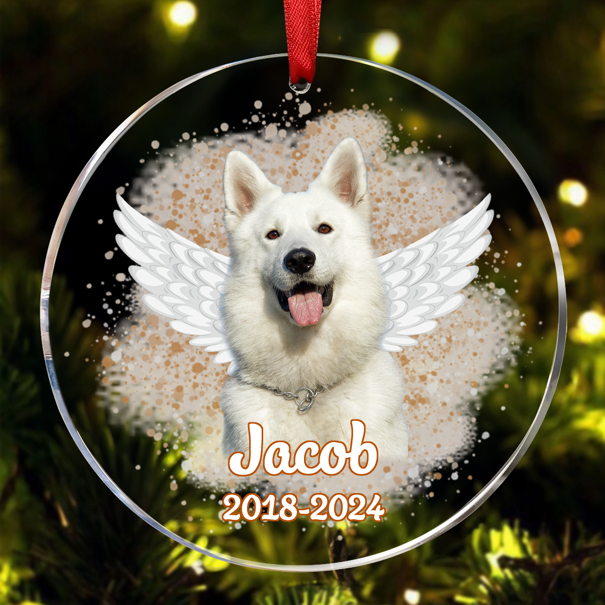 Custom Photo Memorial Dog Cat - Pet Memorial Gift, Christmas Gift - Personalized Circle Acrylic Ornament