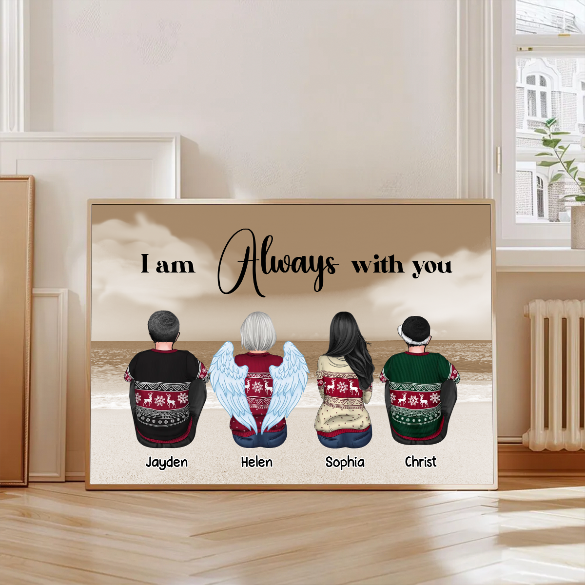 Always With You Sky Family Members, Memorial Personalized Poster, Sympathy Gift