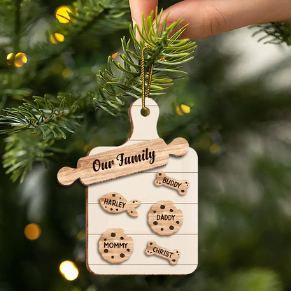 Family Grandma's Batch Personalized 2-Layered Wooden Ornament, Christmas Gift For Grandmas, Grandkids