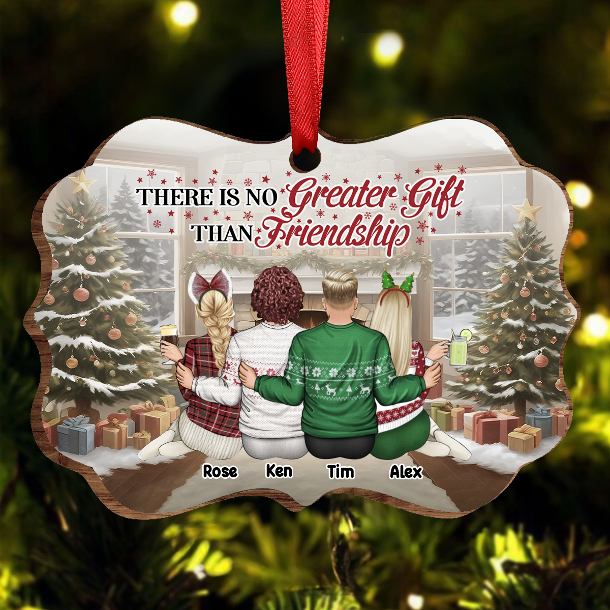 Best Friends There Is No Greater Gift Than Friendship - Christmas Gift For BFF - Personalized Wooden Ornament