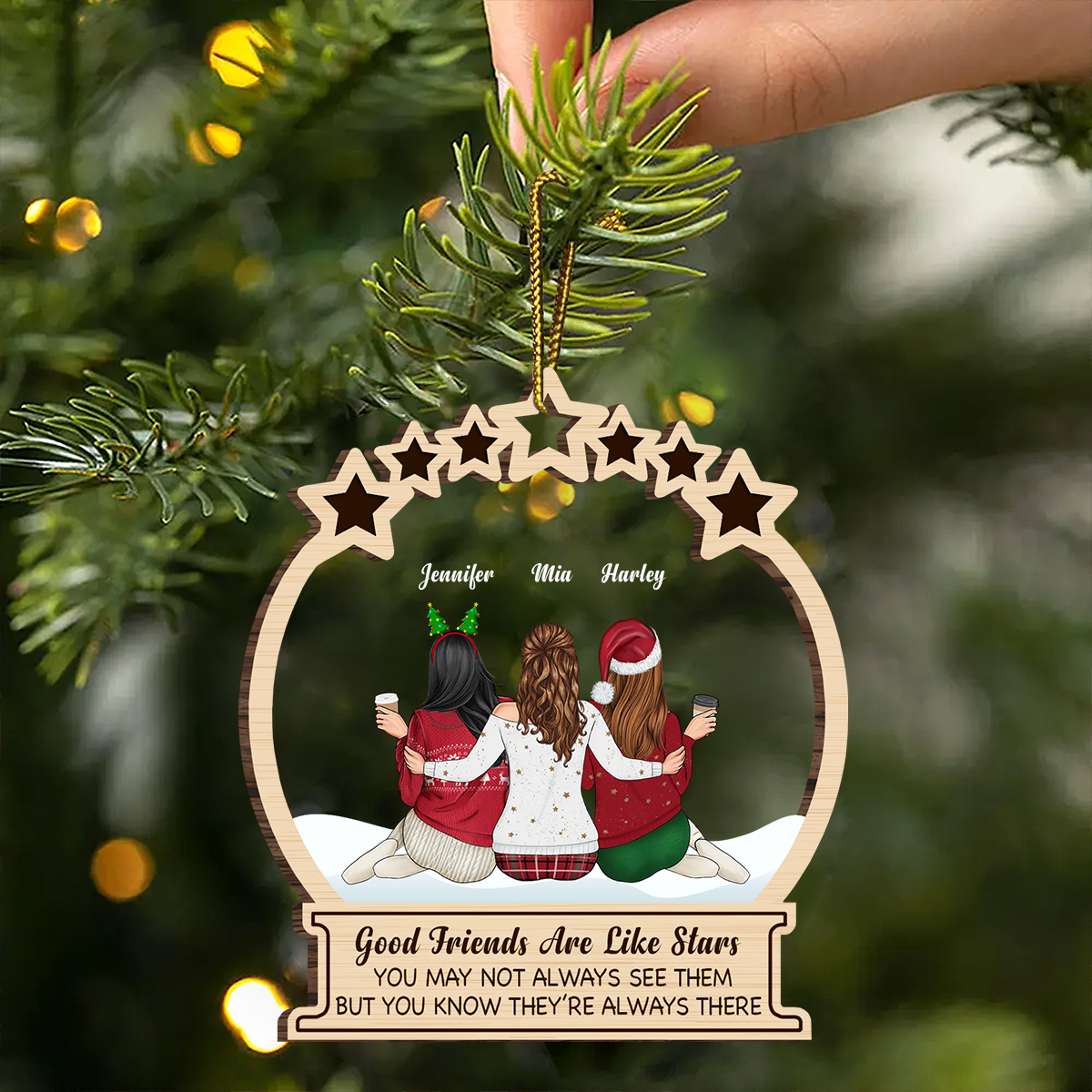 Good Friends Are Like Stars - Personalized Acrylic Ornament