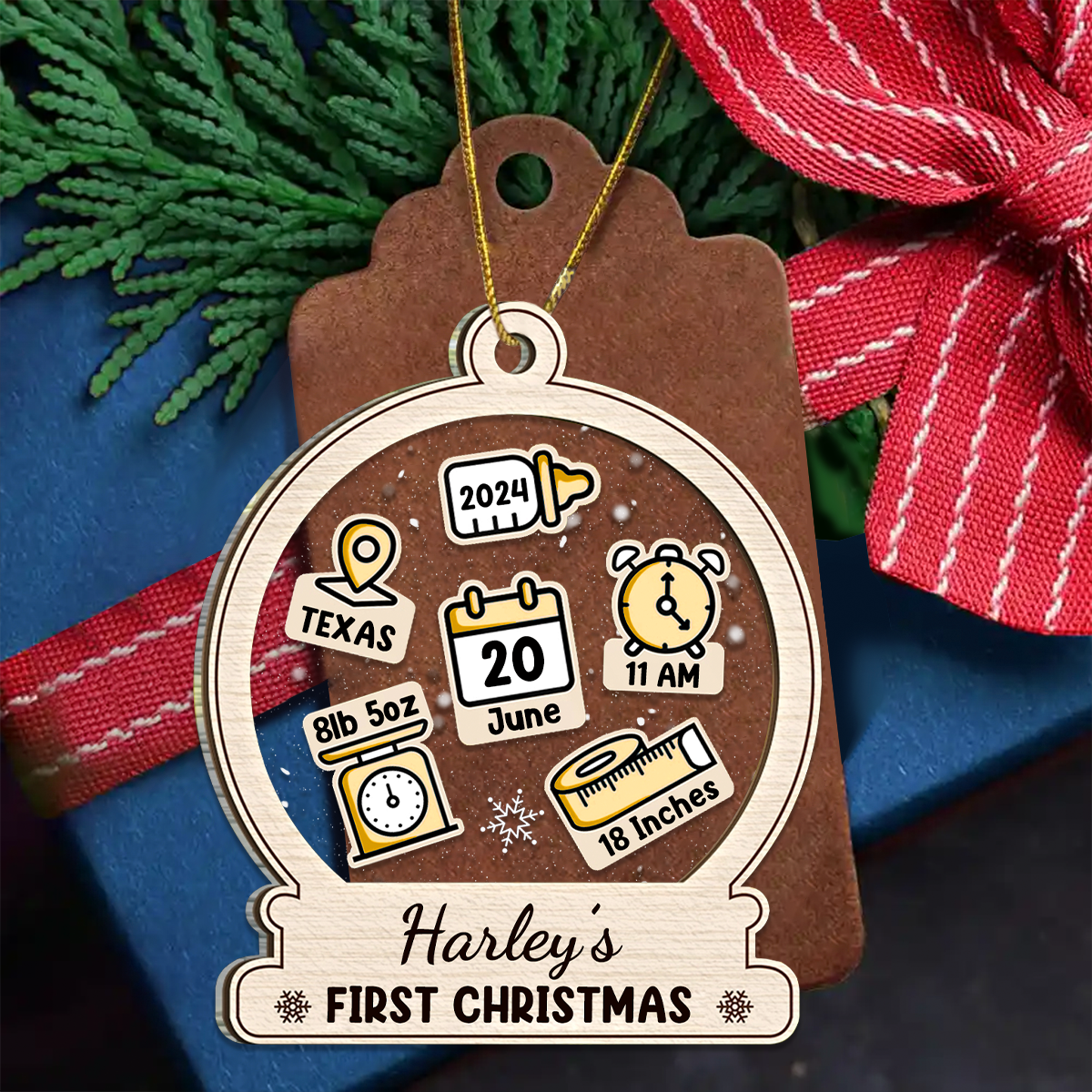 Baby First Christmas Ornament Icon - Personalized Acrylic Ornament