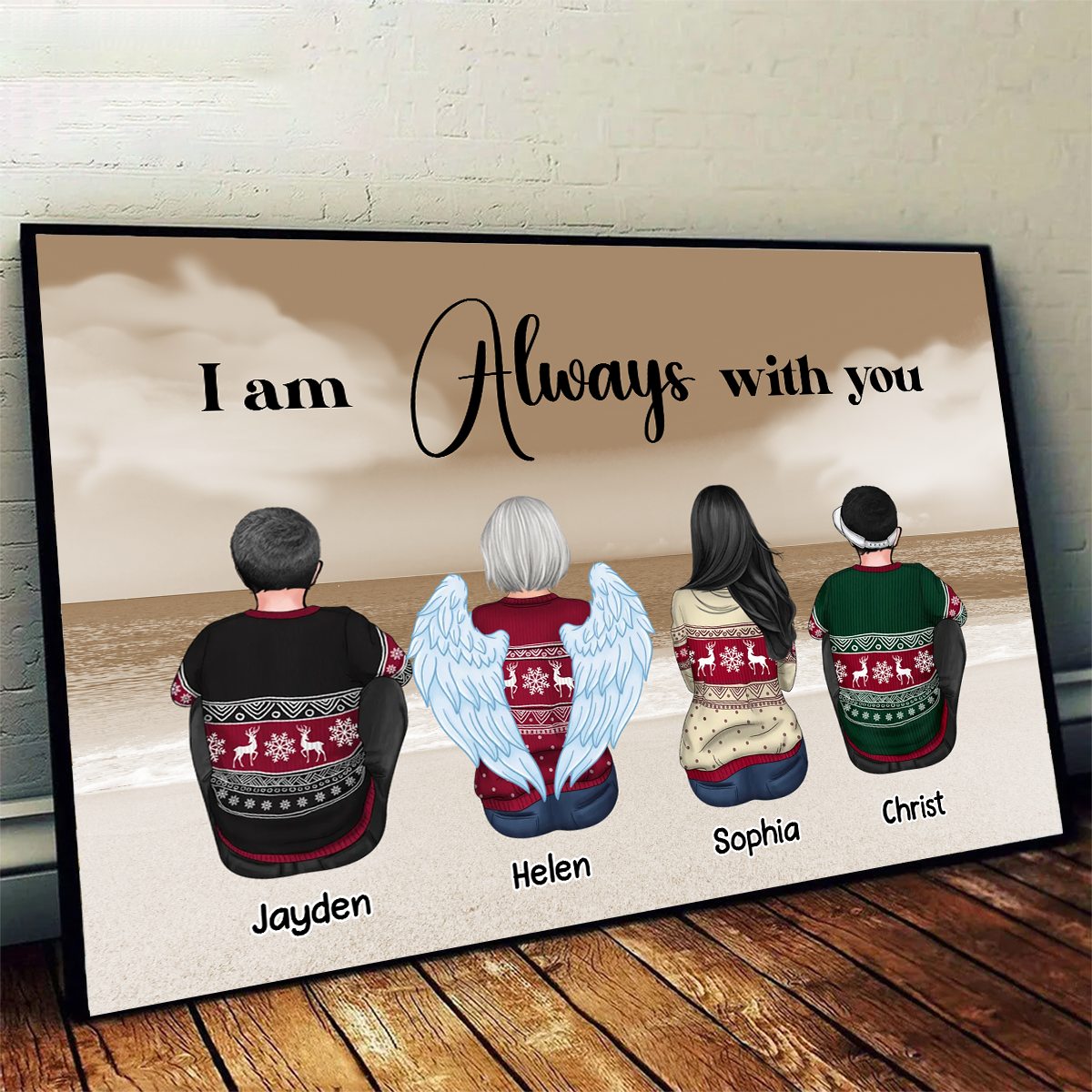 Always With You Sky Family Members, Memorial Personalized Poster, Sympathy Gift