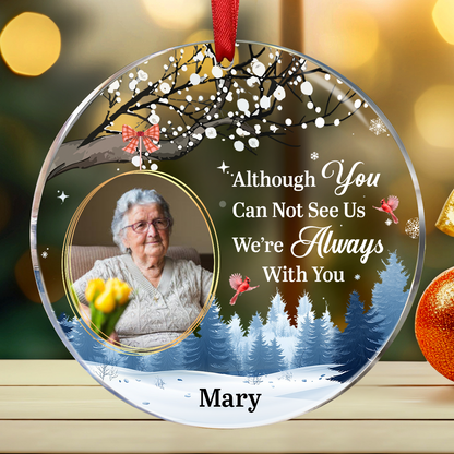 Custom Photo Forever In My Heart Cardinal - Personalized Circle Acrylic Ornament