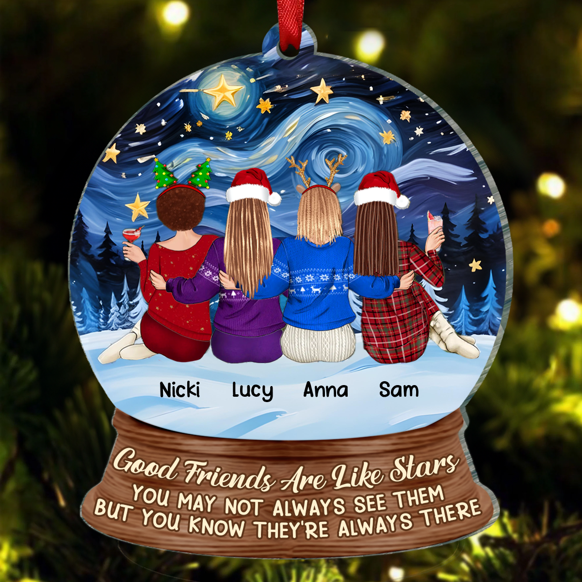 Good Friends Are Like Stars - Personalized Custom Shaped Acrylic Ornament