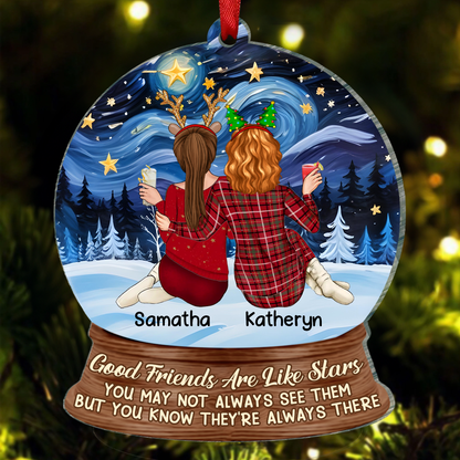 Good Friends Are Like Stars - Personalized Custom Shaped Acrylic Ornament