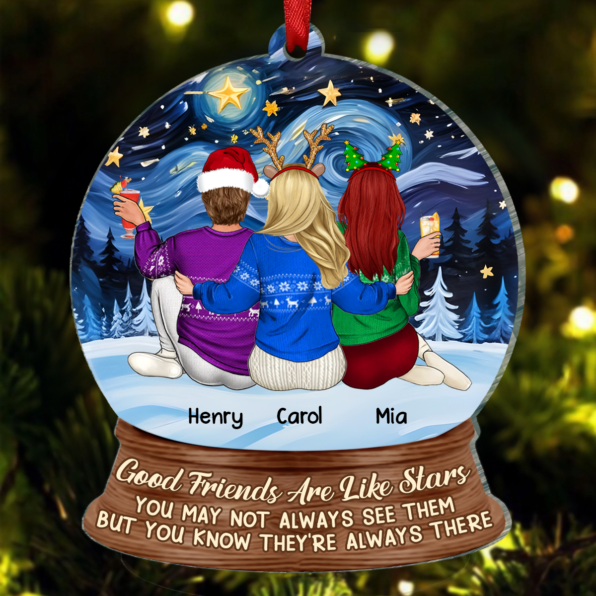 Good Friends Are Like Stars - Personalized Custom Shaped Acrylic Ornament