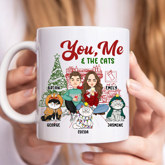 You, Me And The Cats - Personalized Mug