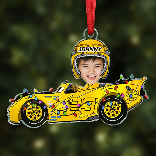 Custom Photo Driving Home For Christmas - Family Personalized Custom Ornament - Acrylic Custom Shaped - Christmas Gift For Kids