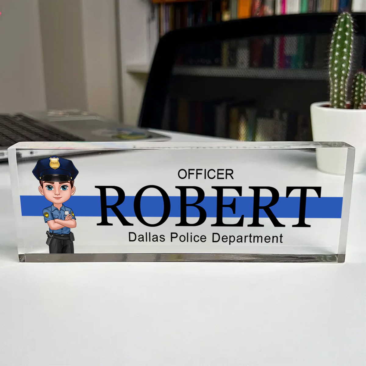 Law Enforcement Personalized Acrylic Desk Name Plate, Appreciation Gift For Police Officers, Sheriff, Deputy Sheriff