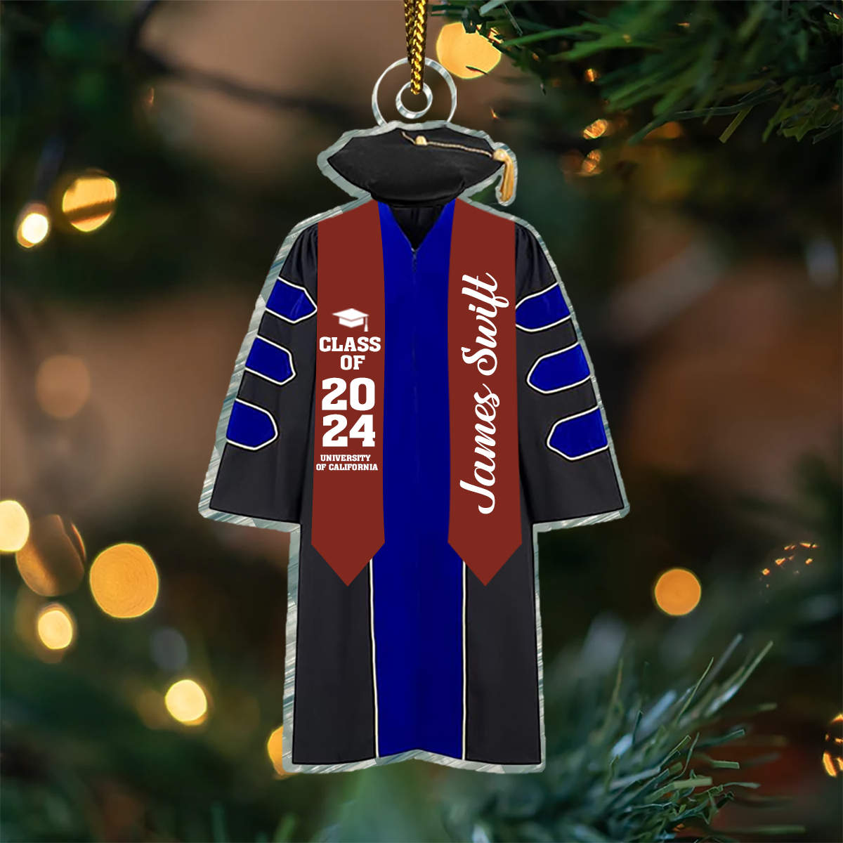 Graduation Gown - Personalized Custom Shaped Acrylic Ornament