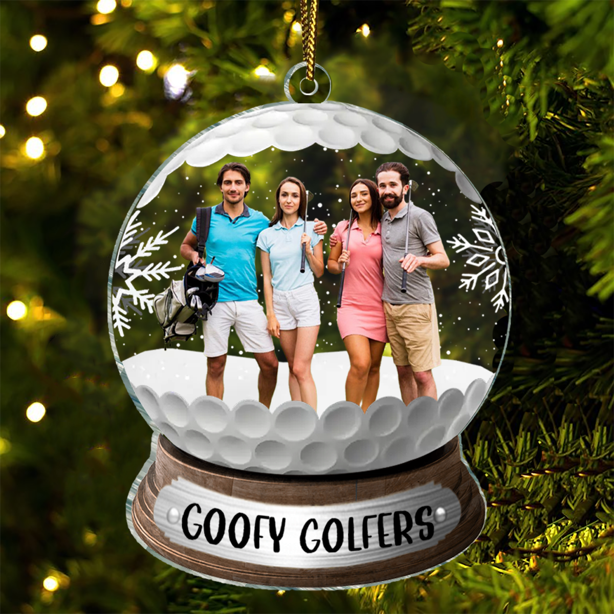 Custom Photo Golf Friends - Personalized Custom Shaped Acrylic Ornament