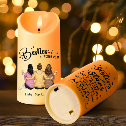 Sisters Are Like Stars They're Always There - Personalized Flameless LED Candle