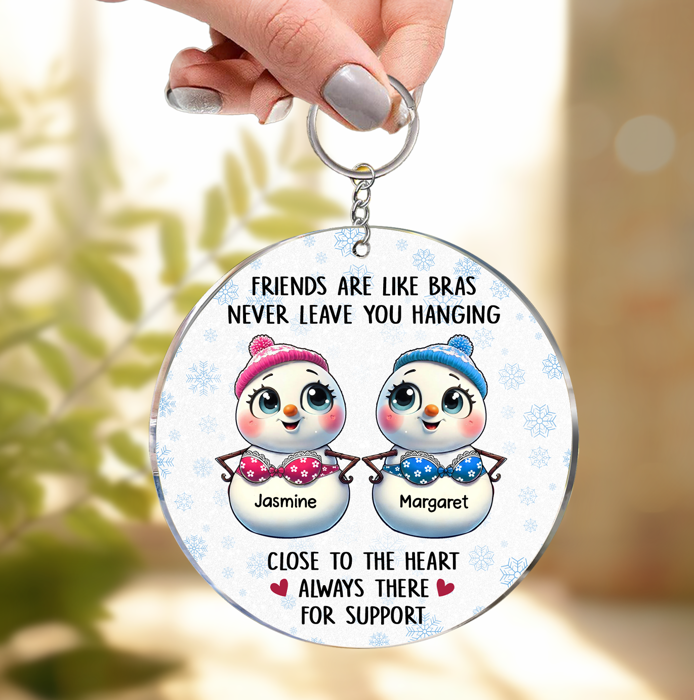 Personalized Snowman Friendship Christmas Keychain 2024, Funny Gifts Christmas Keychain for Besties