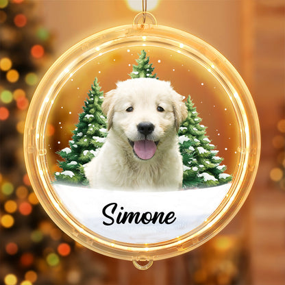 Custom Photo Pet Face Christmas Gift For Dog Cat Lovers - Personalized LED Pendant Light