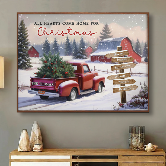 Family Christmas Truck Personalized Poster