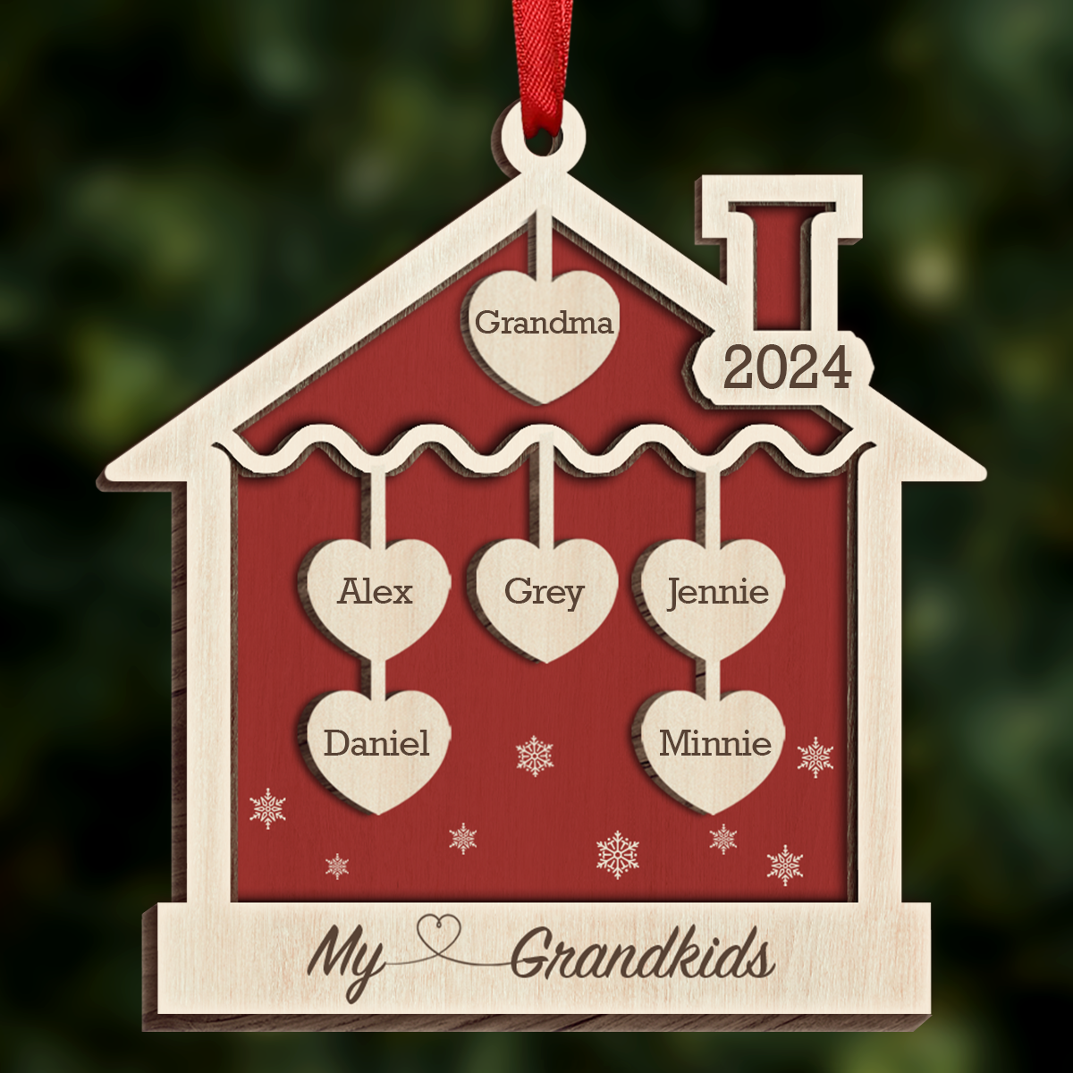 Our Grandkids Sweet Hearts - Personalized Wooden Ornament