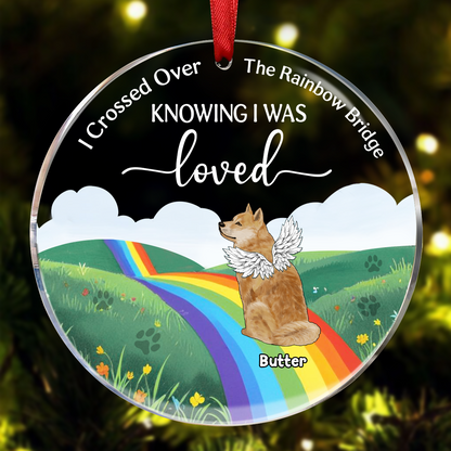 Over The Rainbow Bridge - Personalized Circle Acrylic Ornament