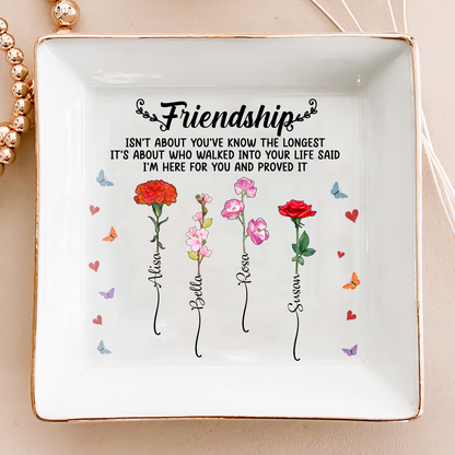 Friendship I'm Here For You Birth Flower - Personalized Ring Dish