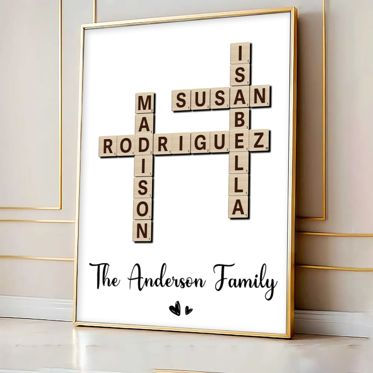 Family Crossword Art - Personalized Poster