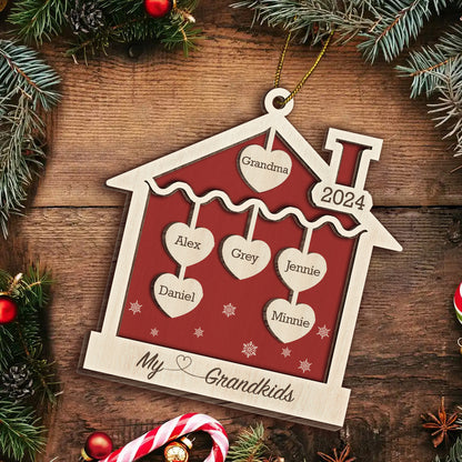 Our Grandkids Sweet Hearts - Personalized Wooden Ornament